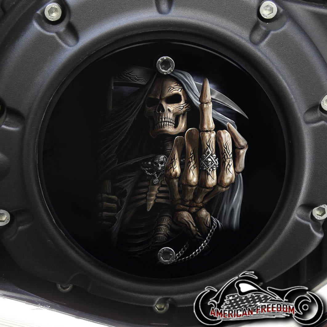 Indian Scout Derby Cover - Middle Finger Reaper